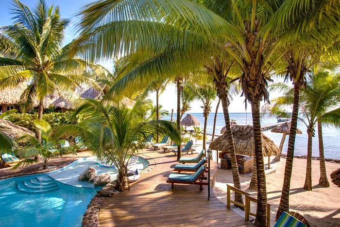 Heated outdoor pool overlooking Caribbean Sea