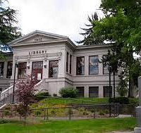 The front of the library
