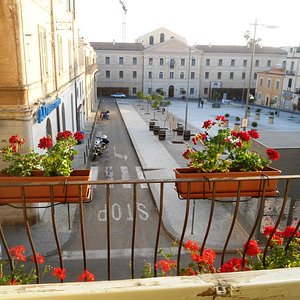 Balcone della" Camera del Viaggiatore" con vista su Piazza Fiume