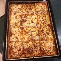 Celebrating my B'day with my beautiful wife! A large whole wheat crust pepperoni deep dish pizza