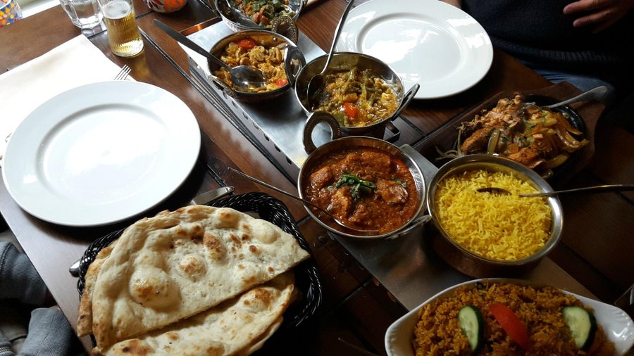 ‘Vindaloo chicken’ , ‘Tandoori fish’, ‘Biryani prawn’, ‘Mushroom bhadji’ ’ Bindi bhadji’