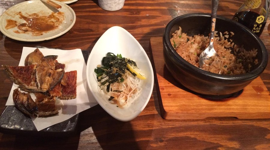 イカのゴロ焼き、刺身のツマが別の料理風に出された、これはエコ。