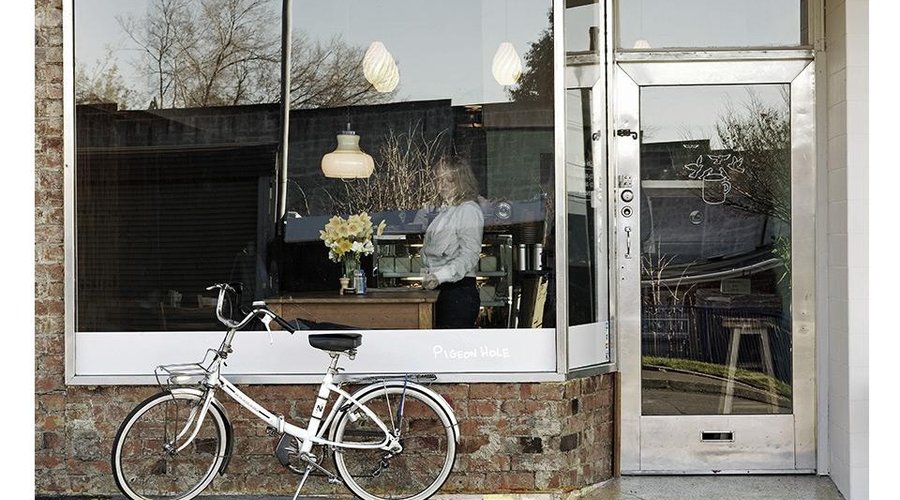 Outside of the Pigeon Hole Cafe