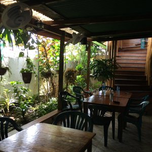 The restaurant/bar area on the ground floor.