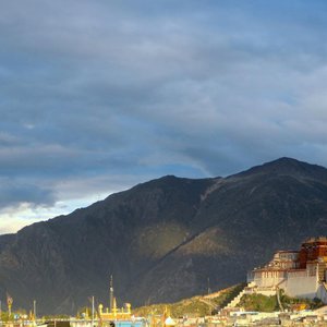 sunrise potala palace...view from my top floor room/window