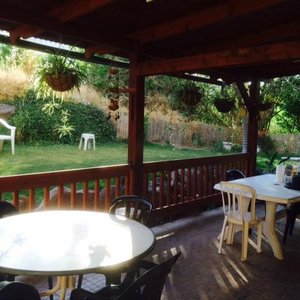 The private patio and garden at Villa Rimona