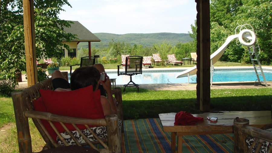 swimming pool overlooking valley