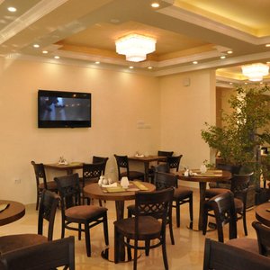Addissinia Hotel in Addis Ababa, image may contain: Couch, Furniture, Potted Plant, Table