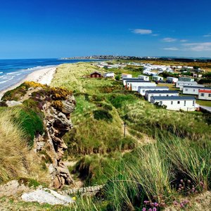 Aerial view Holiday Park and West Beach
