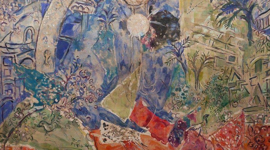 Vista de exposição com detalhe da obra de Marc Chagall. Coleção Berardo. © Marc Chagall. ADAGP/SPA.