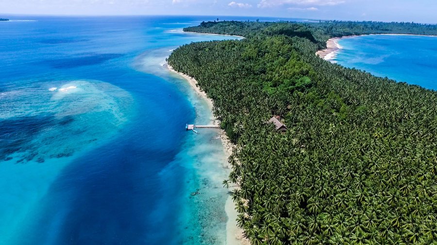Here you can have a better view of our property.Cristal clear water, surround by coconut trees. 