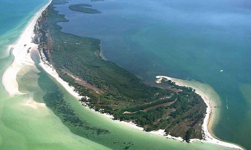 Anclote Island aerial view. Rent a boat from Island Marine Rentals to get there