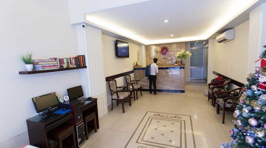 Lobby at the Beautiful Saigon Hotel