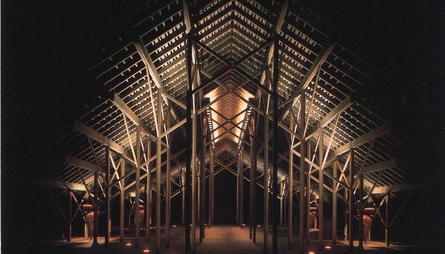 Pinecote Pavilion at Night