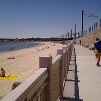 Niantic boardwalk and beach..