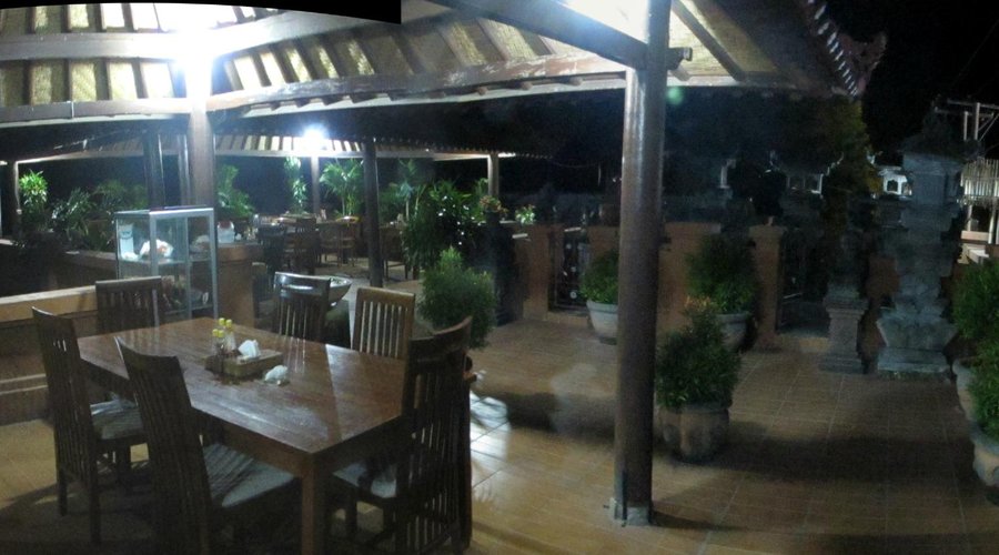 panoramic shot of the 2nd floor dining area, complete with fan