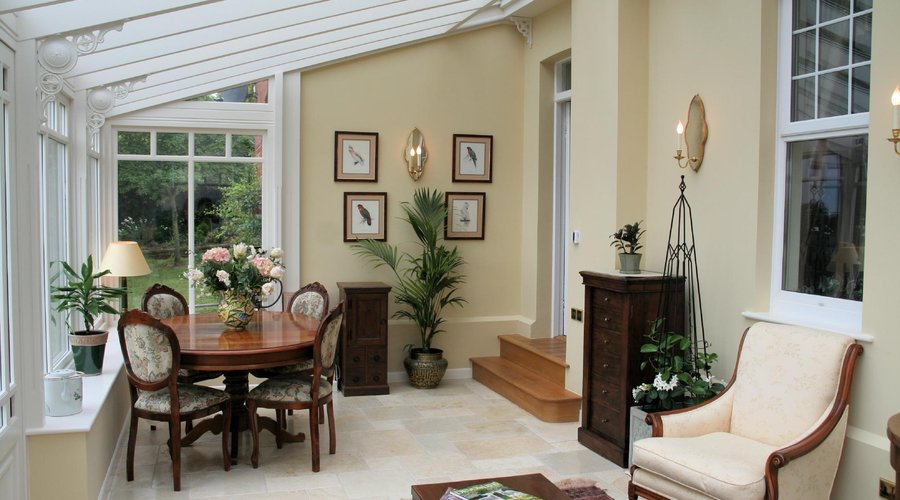 In the conservatory