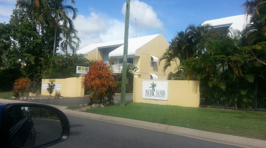 The street entrance to the apartment complex.
