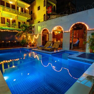 night time pool