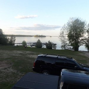 View of the lake and dock from cabin 2