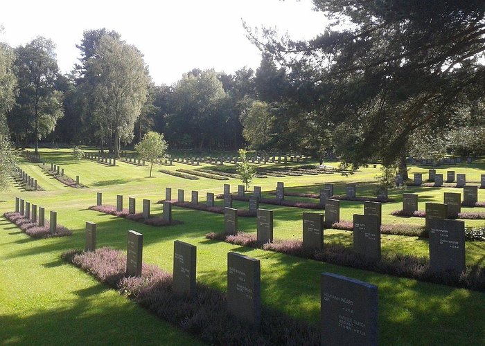 View west over cemetery