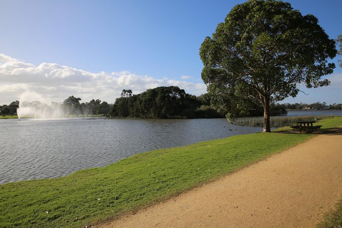 Walking around Lake Gutheridge at Sale Common