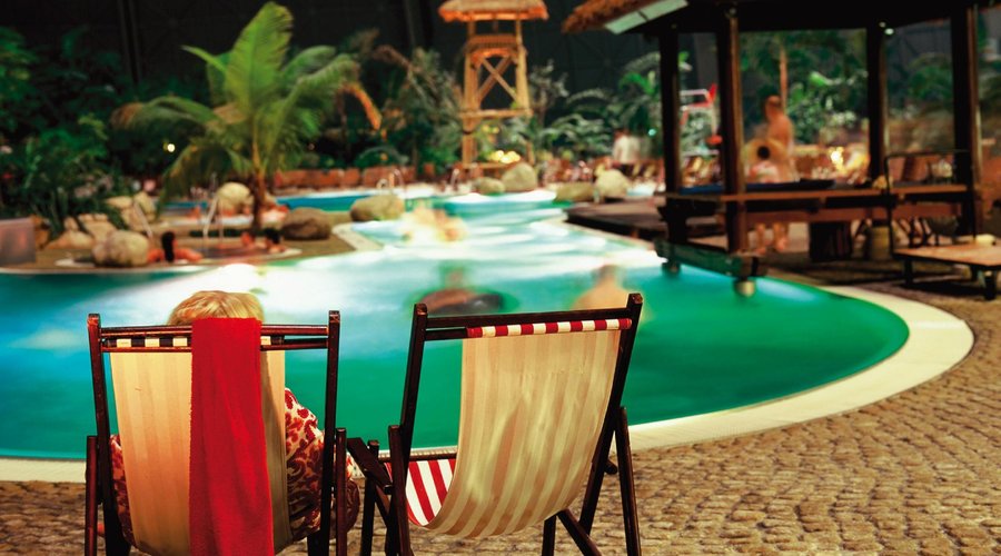 Blick auf die Lagune im Tropical Islands Resort