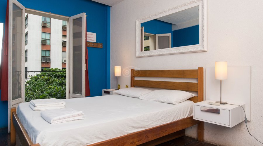 The Double Room with Shared Bathroom at the Terrasse Hostel