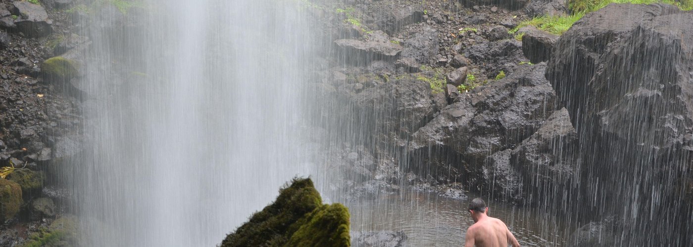 My shower under waterfall