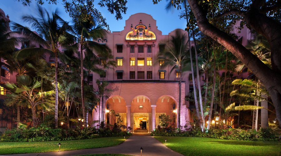 The Royal Hawaiian Glittering in the Evening