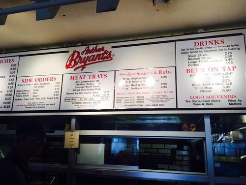 THE ORIGINAL ARTHUR BRYANT'S BBQ, Kansas City - 18th and Vine - Menu ...