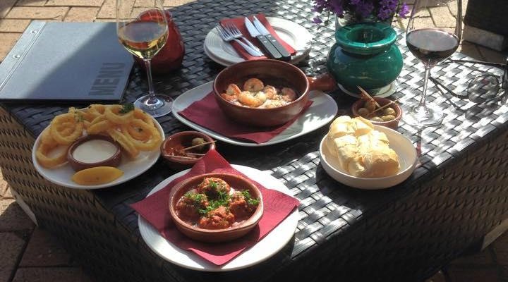 Just a snack and a glass of verry good wine on a great sunny day.