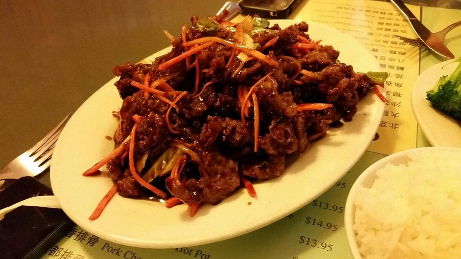 Crispy Hot Beef and General Tso's Chicken