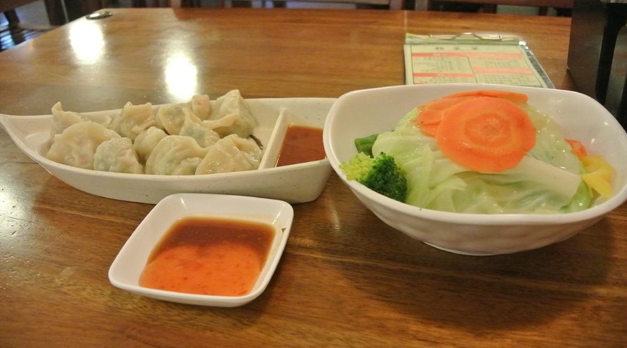 水餃子と温野菜