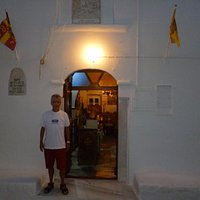 At the "Church of Saint George" in Mykonos Town
