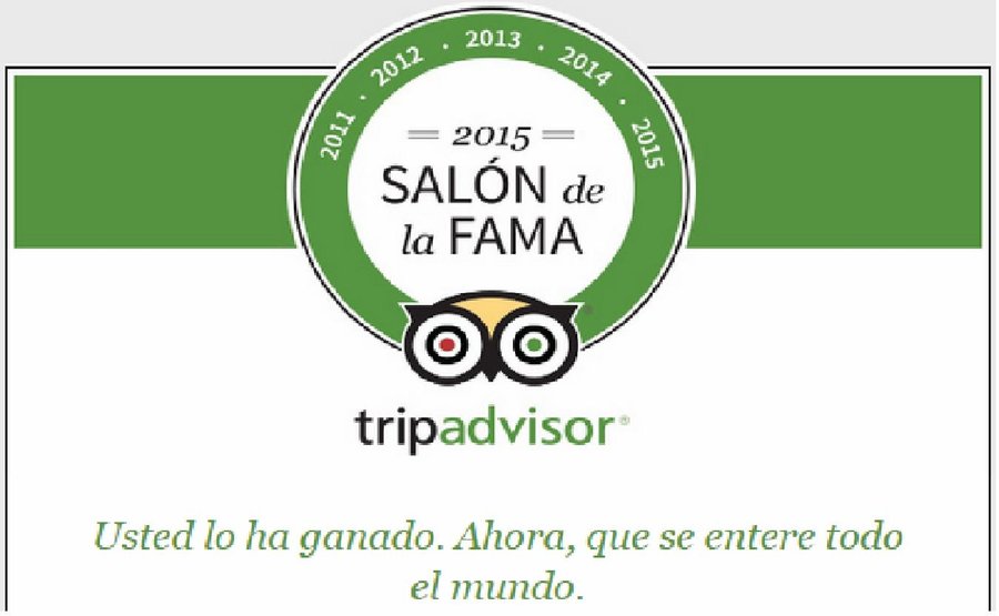 Gracias por la preferencia de nuestros clientes y Tripadvisor por ser parte del Salón de la Fama