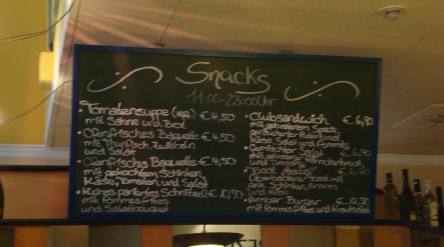 Menu balcão