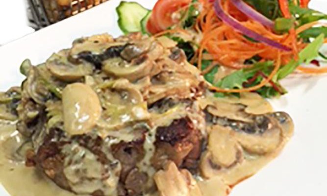 Eye Fillet Steak with Mushroom Sauce