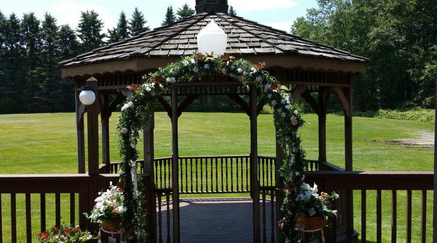 Gazebo attached to rear deck.