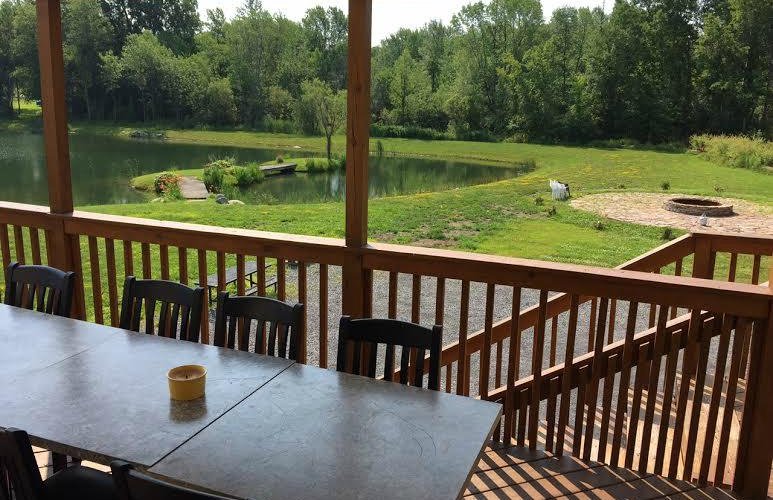 Balcony View of Lake and Fire Pit