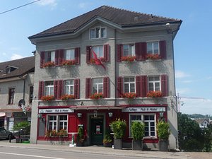 Falken Pub & Motel in Frauenfeld, image may contain: Hotel, Neighborhood, City, Plant