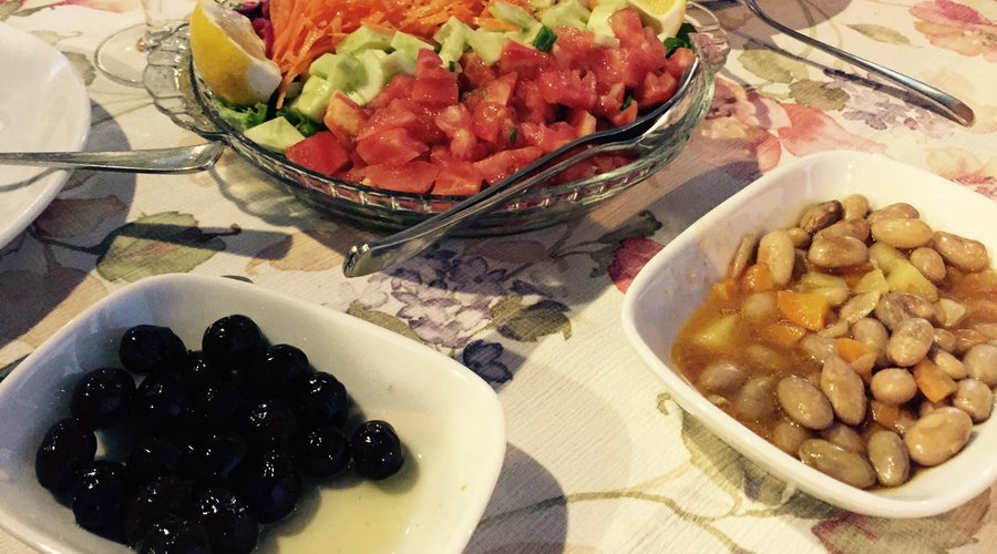 Fresh fish and salad. Calamari and shrimp stew are a "must to try". I visited many countries. Se