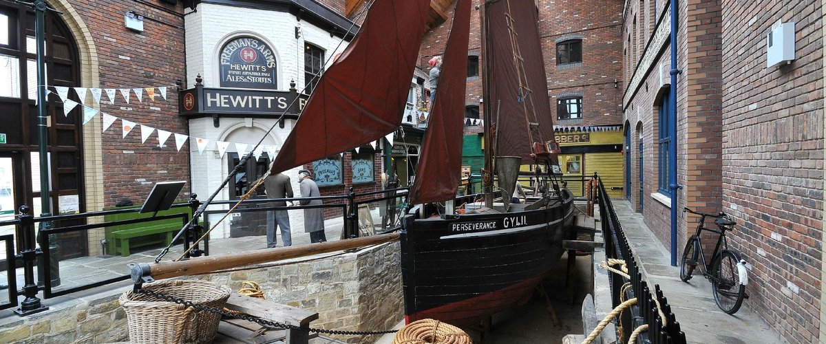 Our lovely main atrium and the 1914 sailing smack, PERSEVERANCE