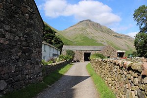 Burnthwaite Farm in Wasdale Head, image may contain: Outdoors, Nature, Street, Road