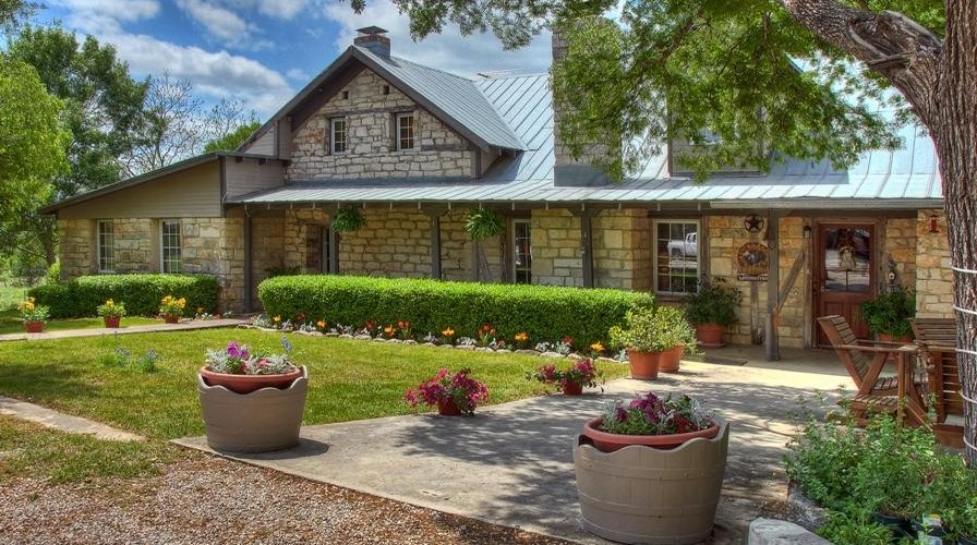 The Kuebler Waldrip Haus building is an original 1847 Texas pioneer home of the Andreas Pape fam