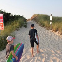 Entrance to beach, don't forget your skim boards!