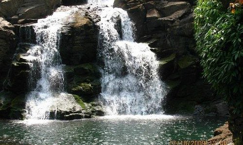 Waterfall near temple