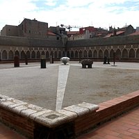 From the entrance facing the far corner. Pictured includes a scuplture installation which is now