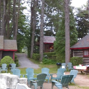 Looking from the beach to the Oaks cabin (in the back)