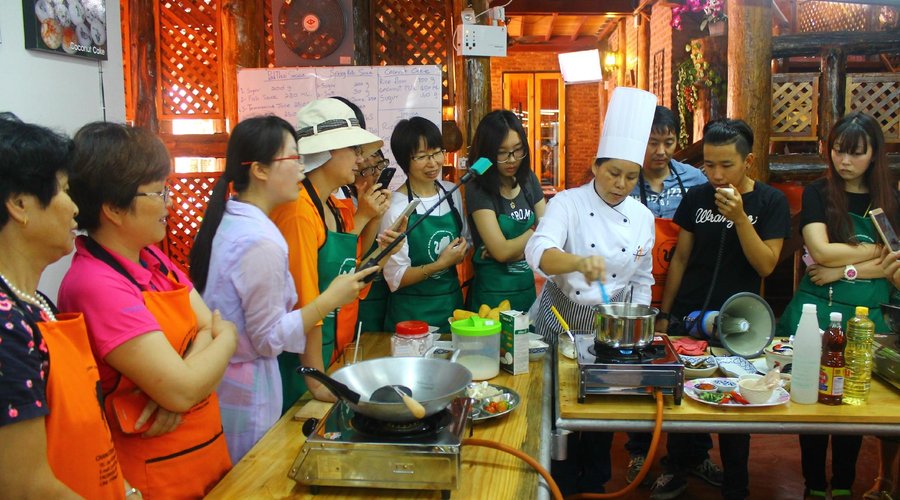 Chinese tour group and a Mandarin interpreter